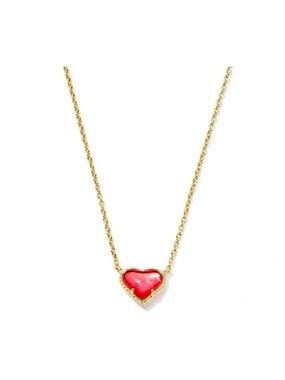 Kendra Scott Gold Chain Necklace with Pink Heart Charm